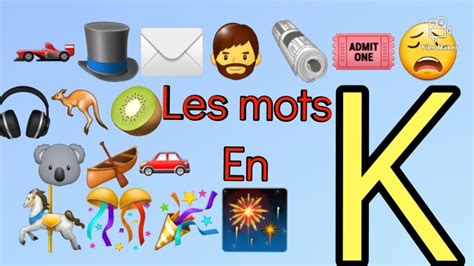 Tous les mots débutant avec la lettre K .